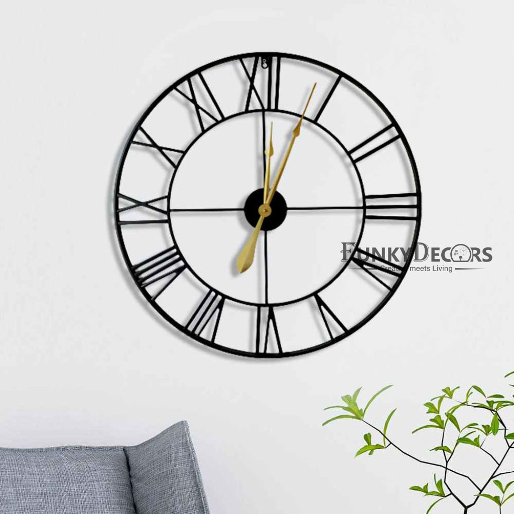 FunkyDecors Minimal Design Metal Wall Clock Watch Décor For Home Office Decor And Gifts 72 Cm
