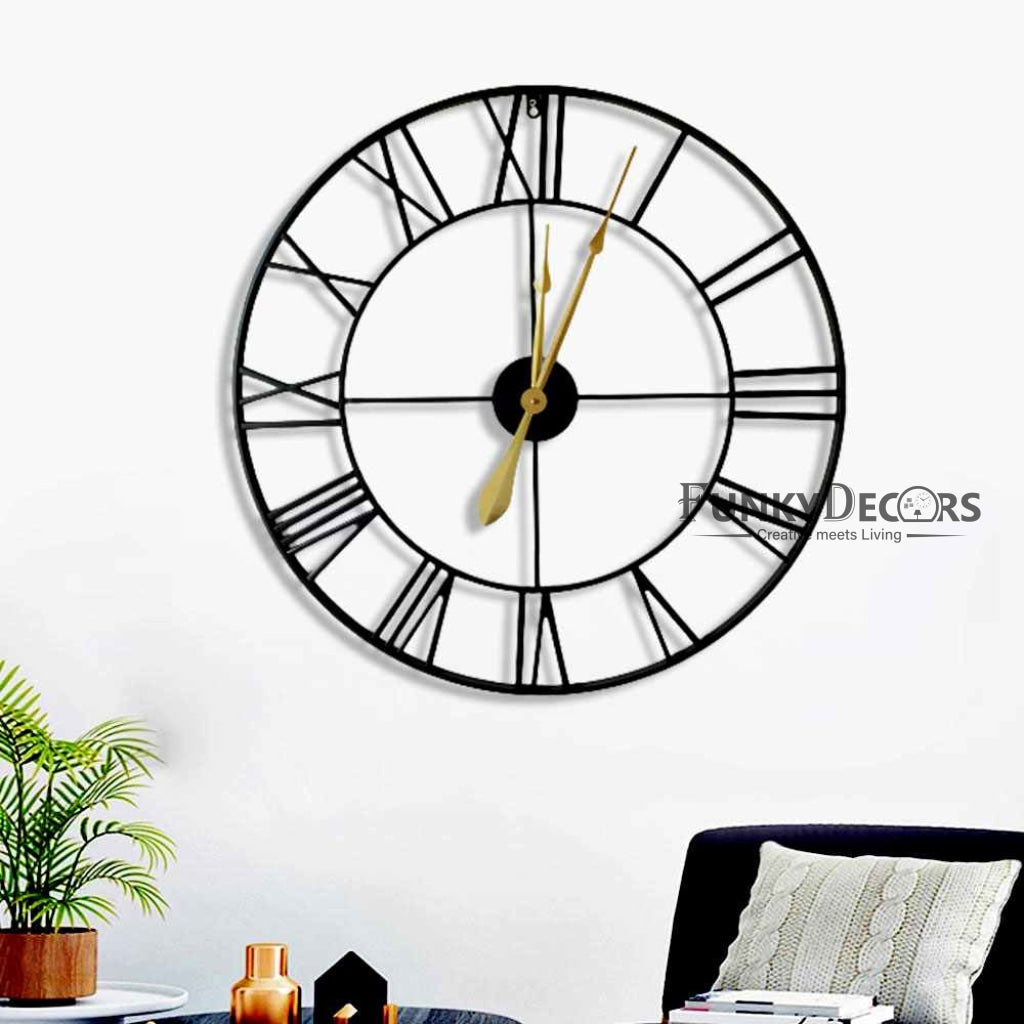FunkyDecors Minimal Design Metal Wall Clock Watch Décor For Home Office Decor And Gifts 72 Cm