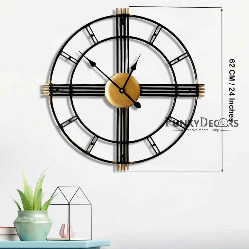 Funkytradition Minimal Pencil Design Metal Wall Clock Watch Decor For Home Office And Gifts Clocks