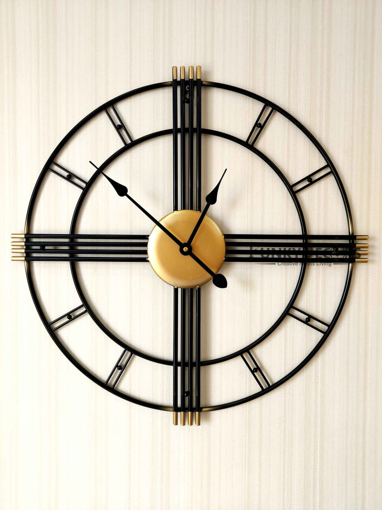 Funkytradition Minimal Pencil Design Metal Wall Clock Watch Decor For Home Office And Gifts Clocks