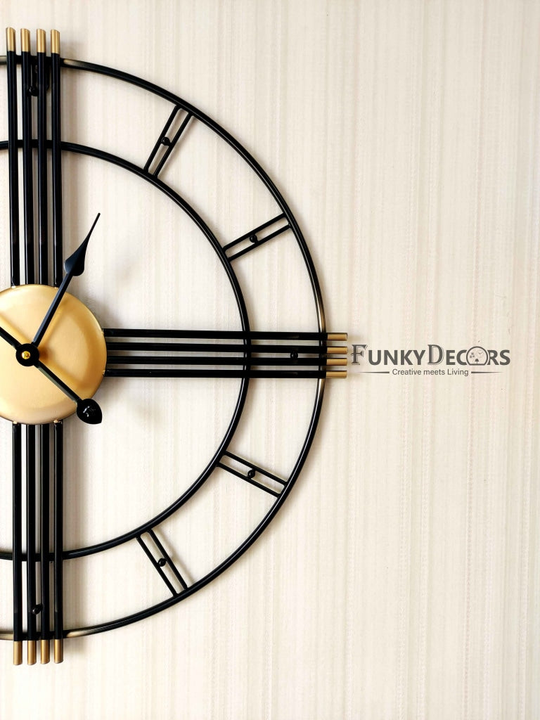 Funkytradition Minimal Pencil Design Metal Wall Clock Watch Decor For Home Office And Gifts Clocks