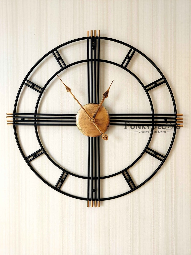 Funkytradition Minimal Pencil Design Metal Wall Clock Watch Decor For Home Office And Gifts Clocks