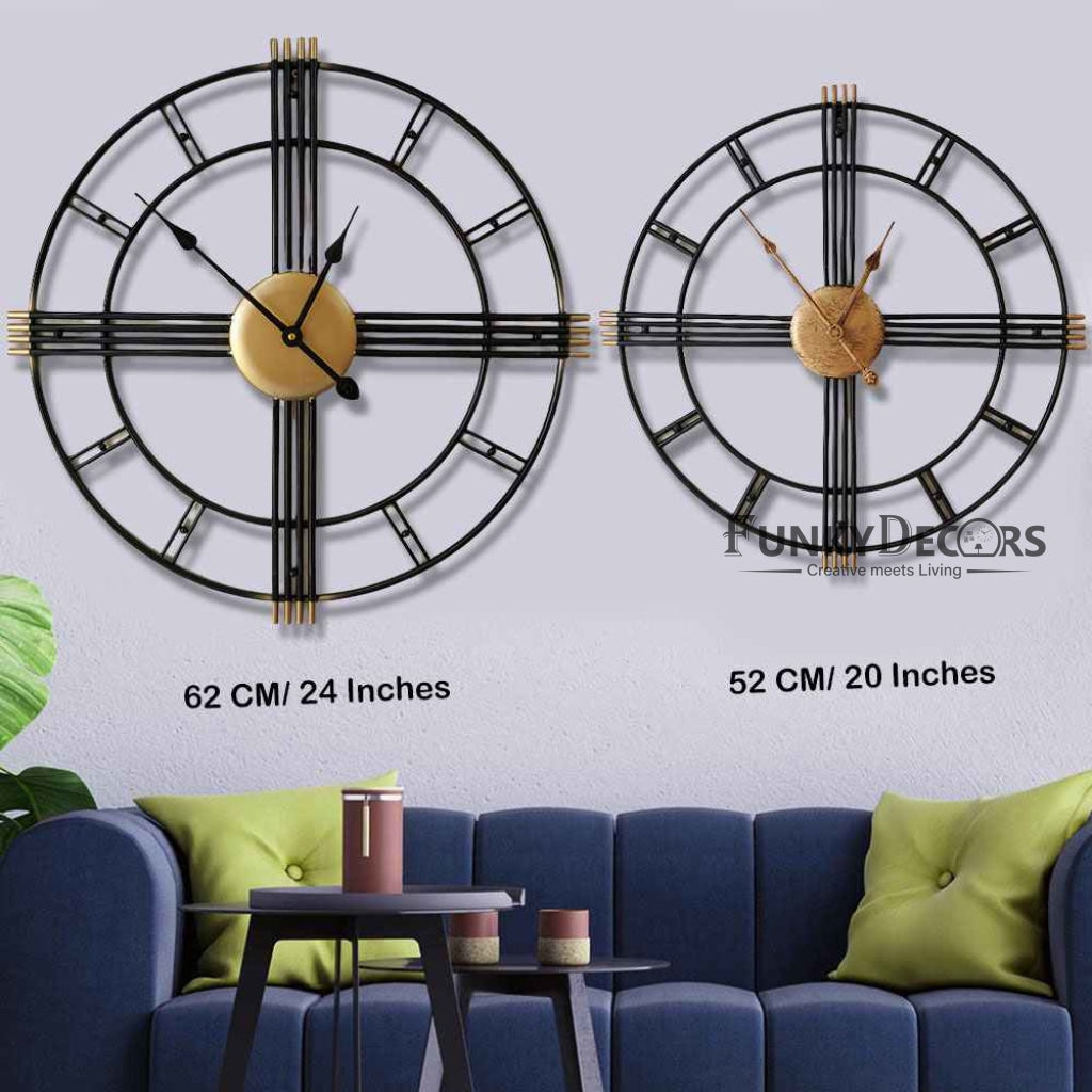 Funkytradition Minimal Pencil Design Metal Wall Clock Watch Decor For Home Office And Gifts Clocks