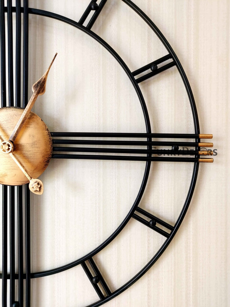 Funkytradition Minimal Pencil Design Metal Wall Clock Watch Decor For Home Office And Gifts Clocks