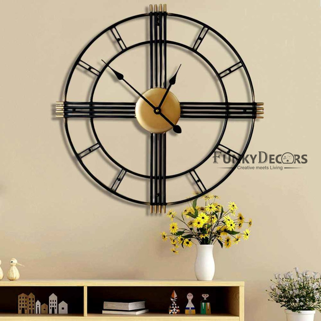 Funkytradition Minimal Pencil Design Metal Wall Clock Watch Decor For Home Office And Gifts Clocks