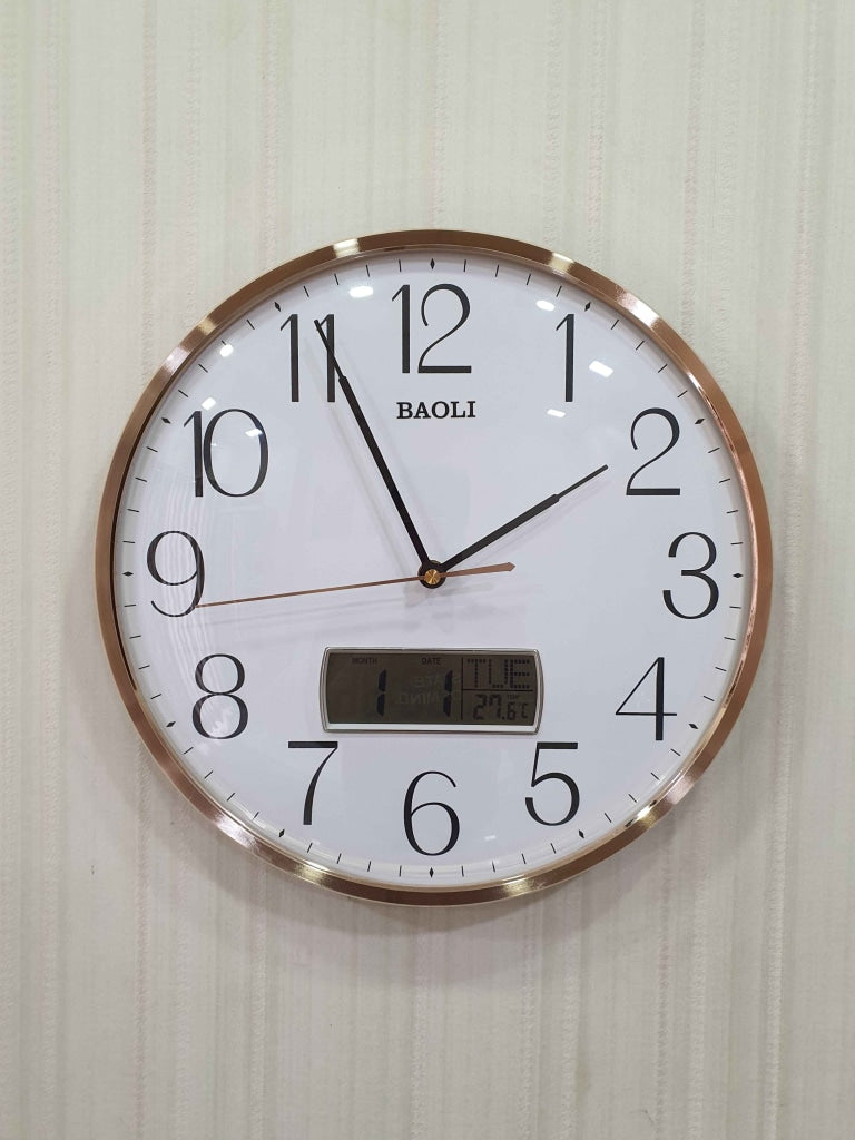 FunkyTradition Multicolor Analogue with Digital Date and Time Wall Clo