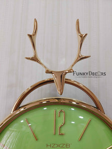 Funkytradition Multicolor Minimal Transparent Reindeer Pendulum Wall Clock Watch Decor For Home