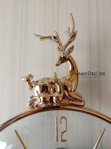 Funkytradition Multicolor Minimal Transparent Reindeer Pendulum Wall Clock Watch Decor For Home