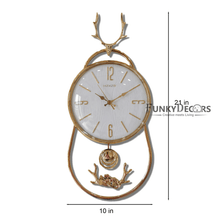Load image into Gallery viewer, Funkytradition Multicolor Minimal Transparent Reindeer Pendulum Wall Clock Watch Decor For Home
