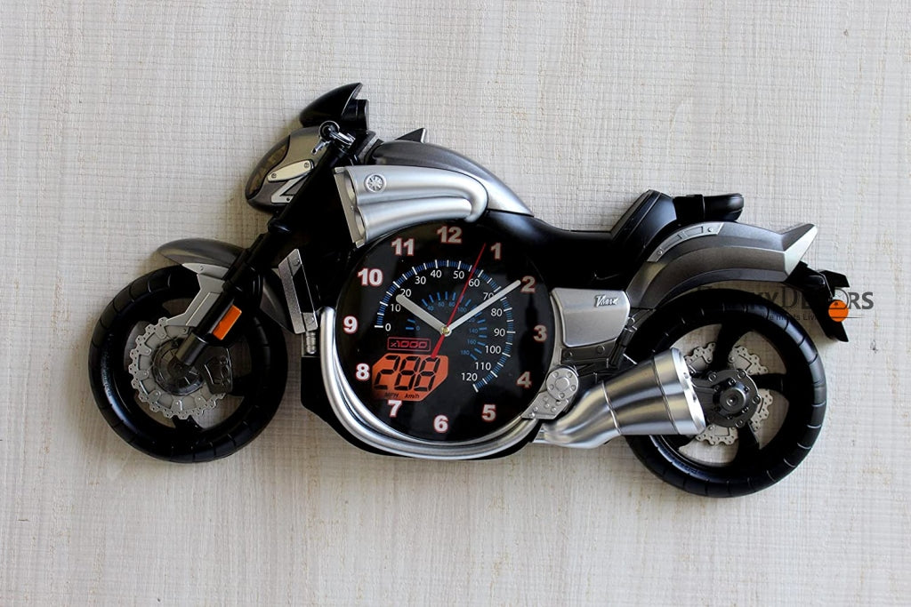 Funkytradition Multicolored Attractive Motorcycle Bike Kids Room Wall Clock Clocks