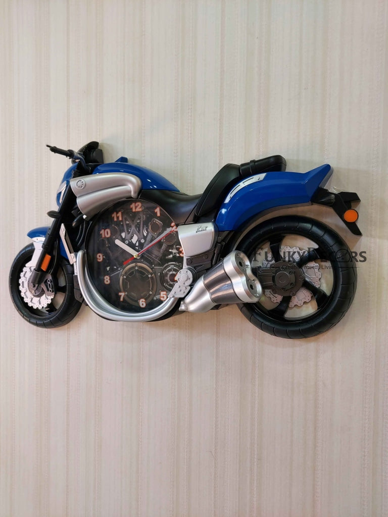 FunkyDecors Multicolored Attractive Motorcycle Bike Kids Room Wall Clock Clocks