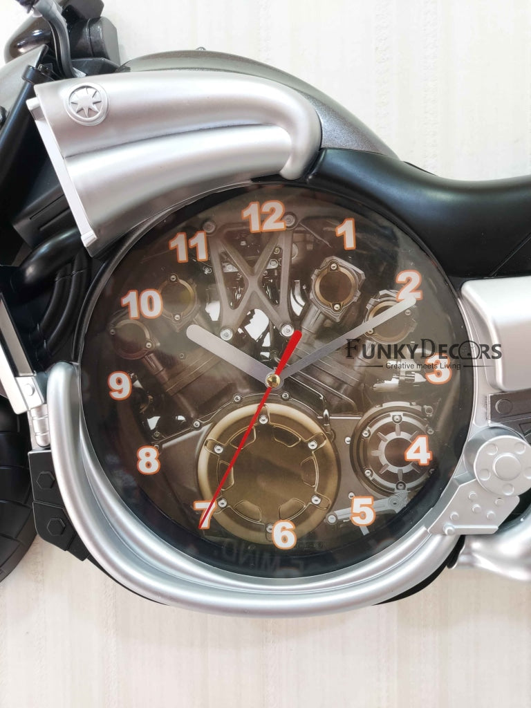 FunkyDecors Multicolored Attractive Motorcycle Bike Kids Room Wall Clock Clocks