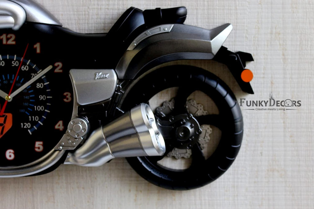 Funkytradition Multicolored Attractive Motorcycle Bike Kids Room Wall Clock Clocks