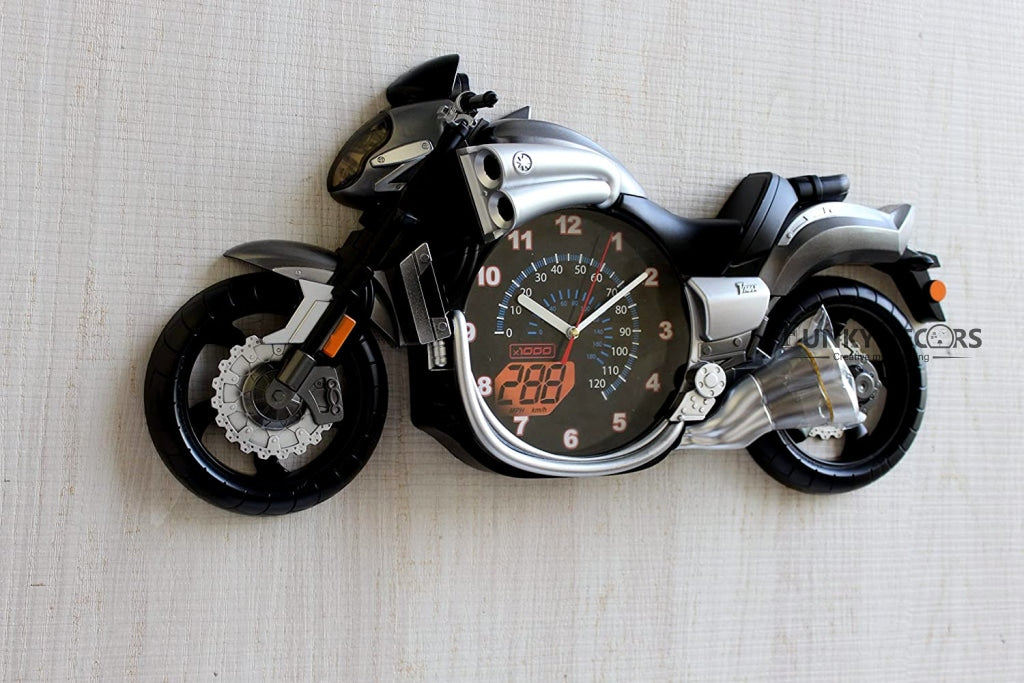 Funkytradition Multicolored Attractive Motorcycle Bike Kids Room Wall Clock Clocks