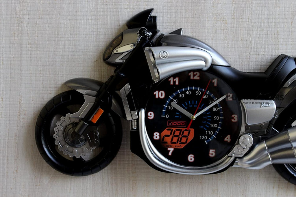 Funkytradition Multicolored Attractive Motorcycle Bike Kids Room Wall Clock Clocks