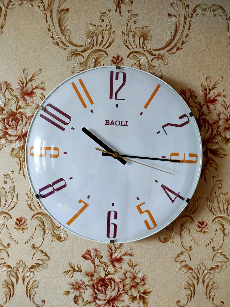 Funkytradition Rimless Minimal Glass Wall Clock Watch Decor For Home Office And Gifts 33 Cm Tall