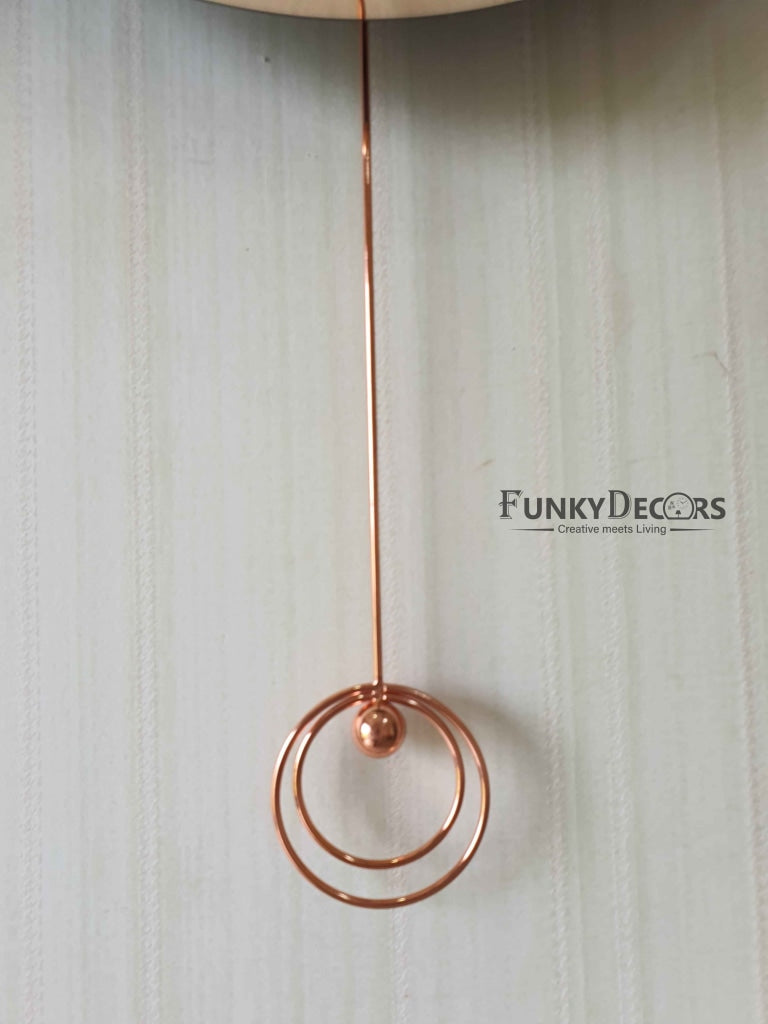 Funkytradition Rose Gold Multicolor Sparrow Pendulum Wall Clock Decor For Home Office And Gifts 70