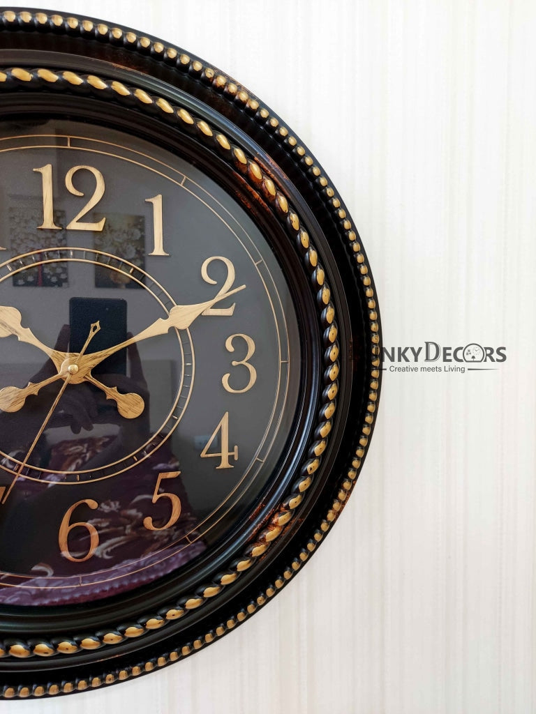 Funkytradition Round Brown Rope Design Wall Clock Watch Decor For Home Office And Gifts 52 Cm Tall