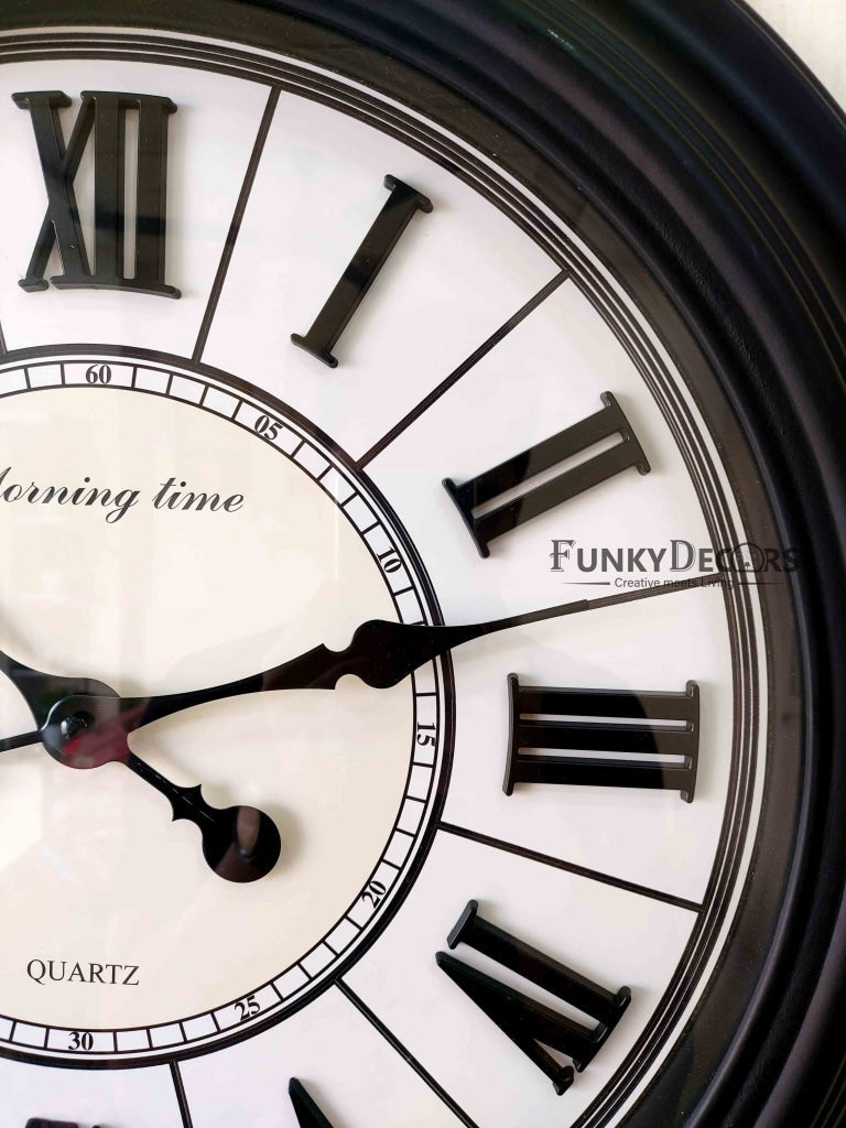 FunkyDecors Royal Designer Big Font Roman Wall Clock Watch Decor For Home Office And Gifts 55 Cm