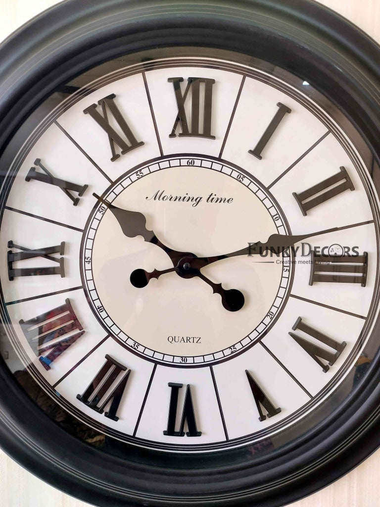 Funkytradition Royal Designer Big Font Roman Wall Clock Watch Decor For Home Office And Gifts 55 Cm