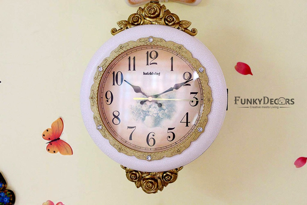 Funkytradition Royal Multicolor Dual Hanging Reindeer Wall Clock For Home Office Decor And Gifts 75