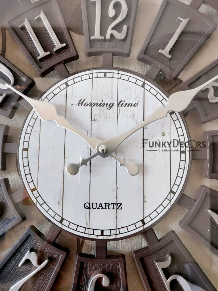 Funkytradition Vintage Look Multicolor Round Wall Clock Watch Decor For Home Office And Gifts 40 Cm