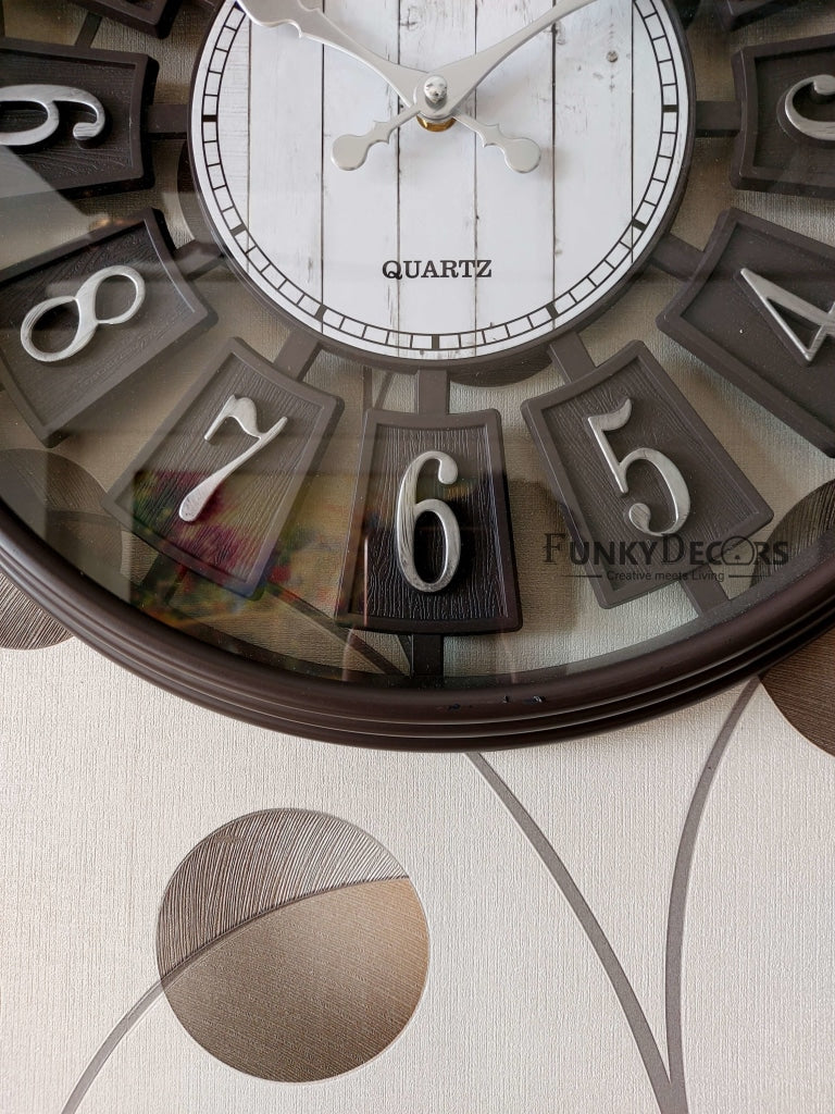 Funkytradition Vintage Look Multicolor Round Wall Clock Watch Decor For Home Office And Gifts 40 Cm