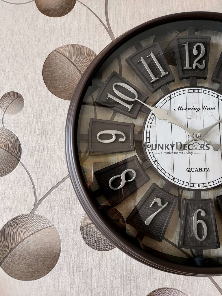 Funkytradition Vintage Look Multicolor Round Wall Clock Watch Decor For Home Office And Gifts 40 Cm