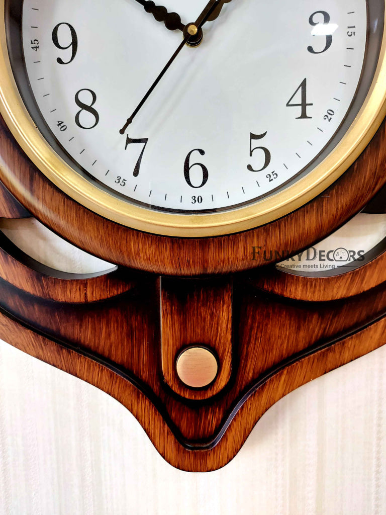 Funkytradition Wooden Style Anchor Wall Clock Watch Décor For Home Office Decor And Gifts 60 Cm Tall