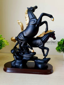 Horses Sculpture In Black And White Decorative Showpiece- Funkydecors Figurines