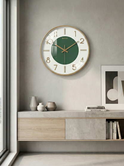 Premium Gold Metal Wall Clock with 3D Numbers | Silent Quartz | 15×15 Inch