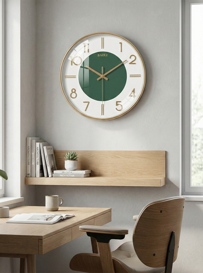 Premium Gold Metal Wall Clock with 3D Numbers | Silent Quartz | 15×15 Inch