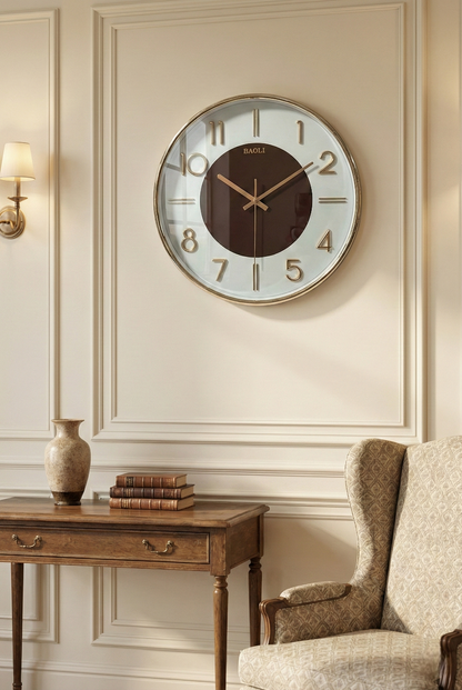 Premium Gold Metal Wall Clock with 3D Numbers | Silent Quartz | 15×15 Inch