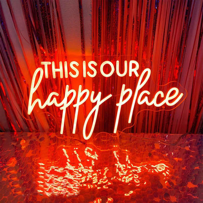 This Is Our Happy Place Neon Sign For Wall Decor- FunkyDecors