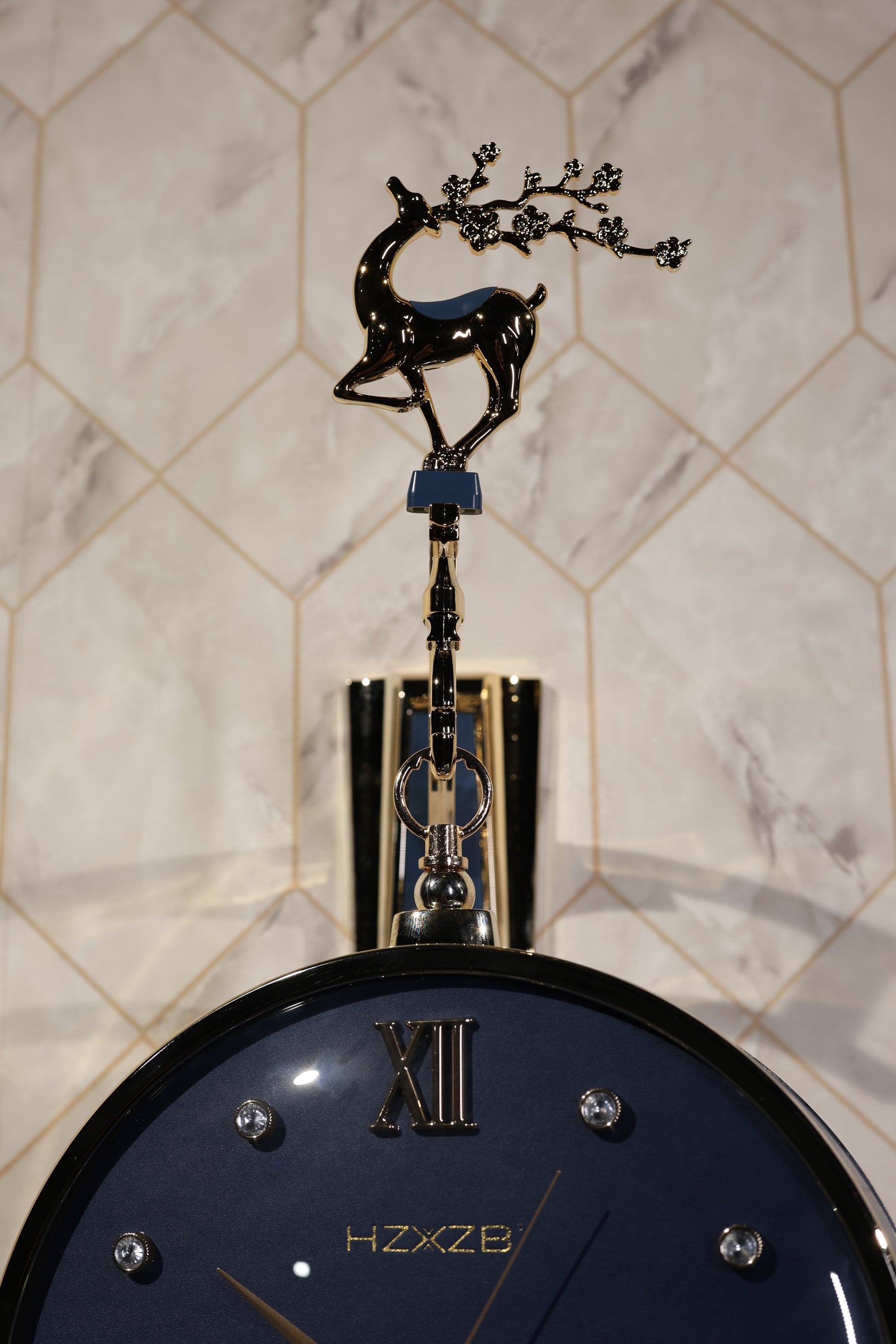 Luxury Double-Sided Hanging Wall Clock – Premium Deer Design | Modern Home &amp; Living Decor