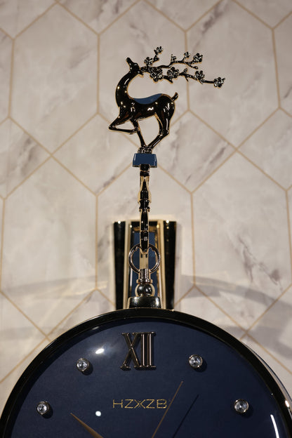 Luxury Double-Sided Hanging Wall Clock – Premium Deer Design | Modern Home & Living Decor