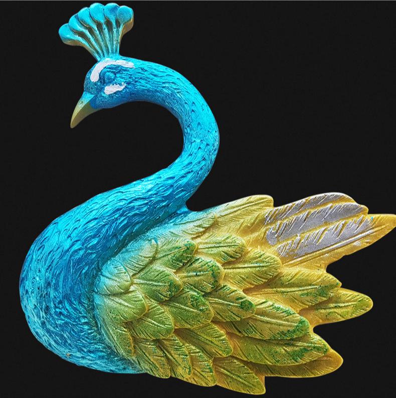 3D Designer Big Peacock Colorful Metal Wall Clock- FunkyTradition