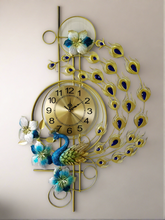 Load image into Gallery viewer, 3D Designer Big Peacock Colorful Metal Wall Clock- FunkyTradition

