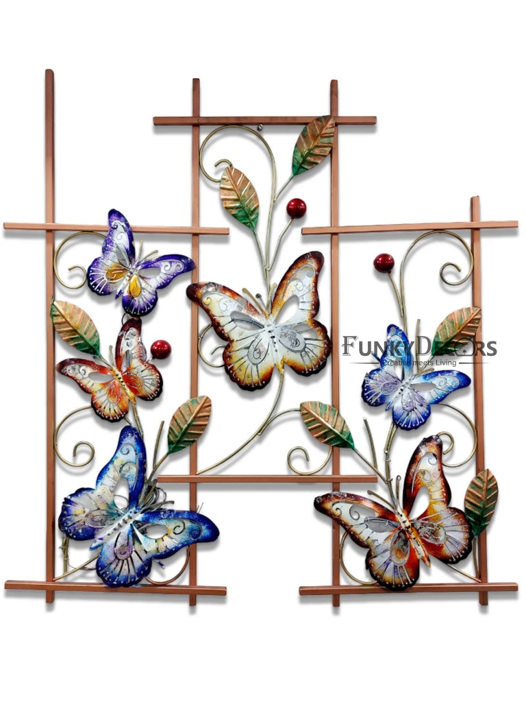 6 Butterflies Metal Wall Art With Led Light - Funkydecors