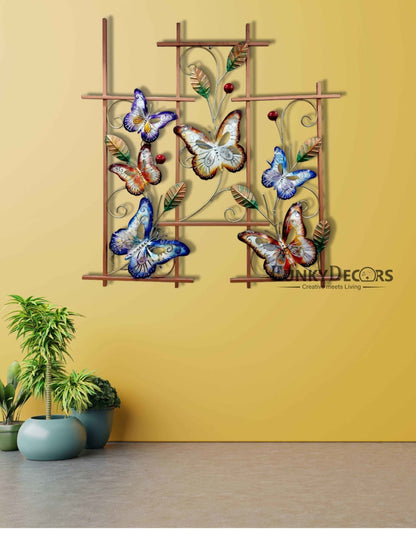 6 Butterflies Metal Wall Art With Led Light - Funkydecors