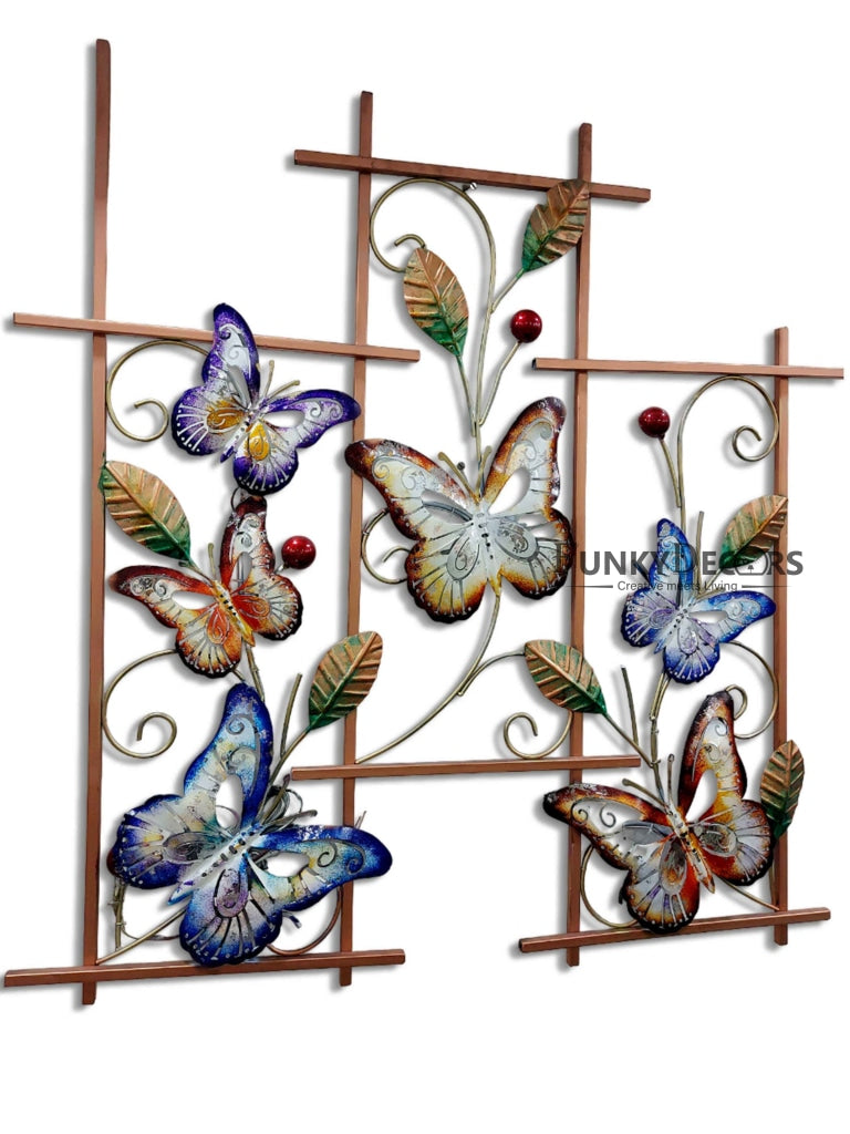 6 Butterflies Metal Wall Art With Led Light - Funkydecors