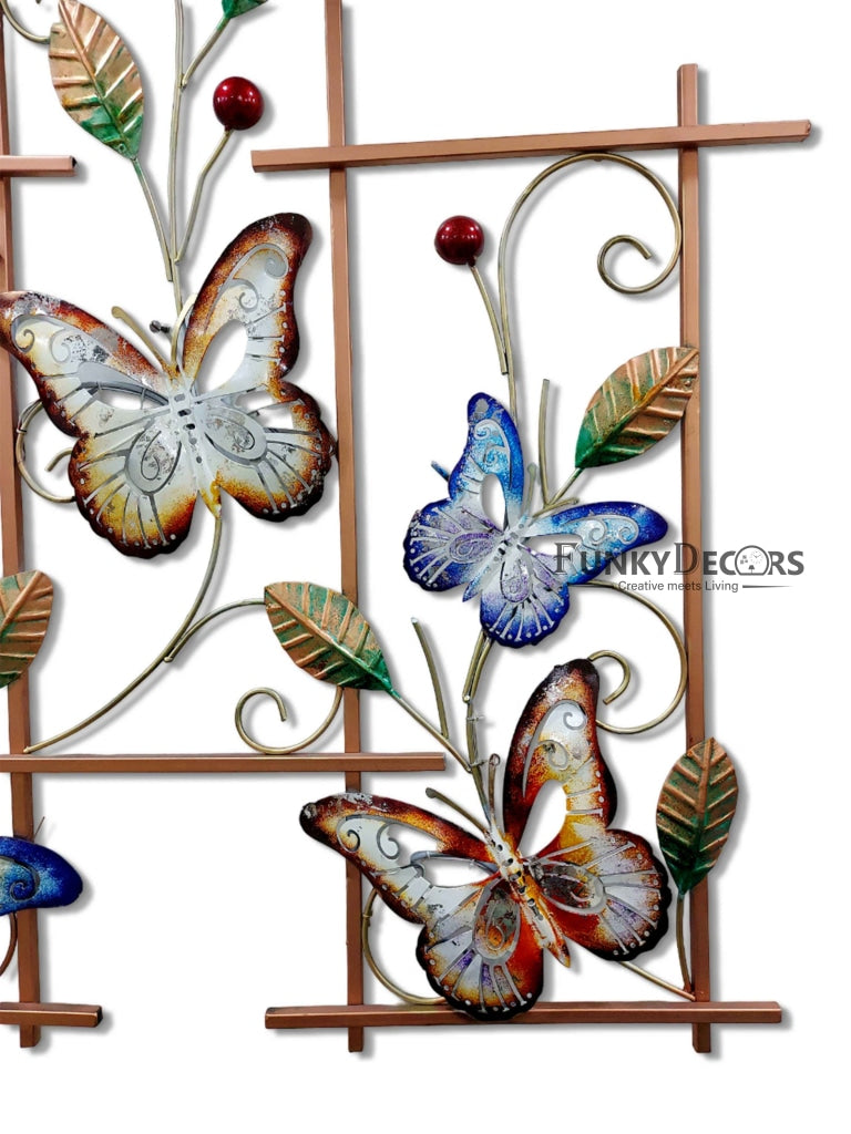 6 Butterflies Metal Wall Art With Led Light - Funkydecors