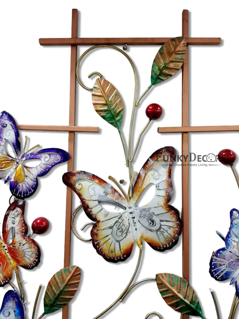 6 Butterflies Metal Wall Art With Led Light - Funkydecors