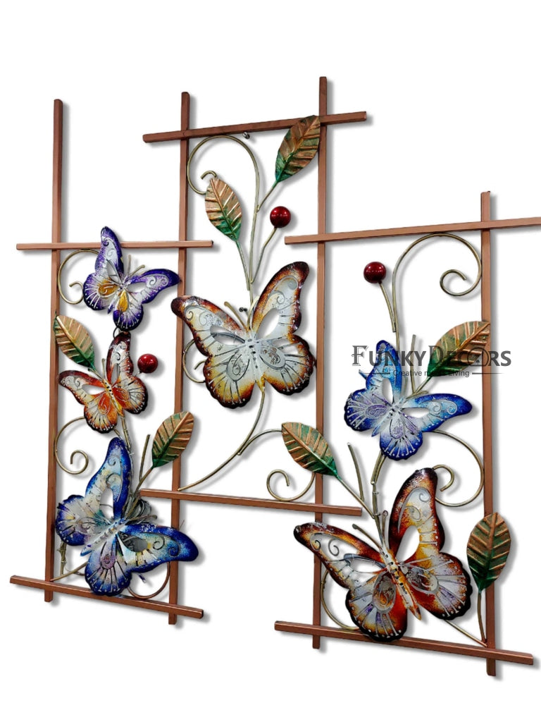 6 Butterflies Metal Wall Art With Led Light - Funkydecors