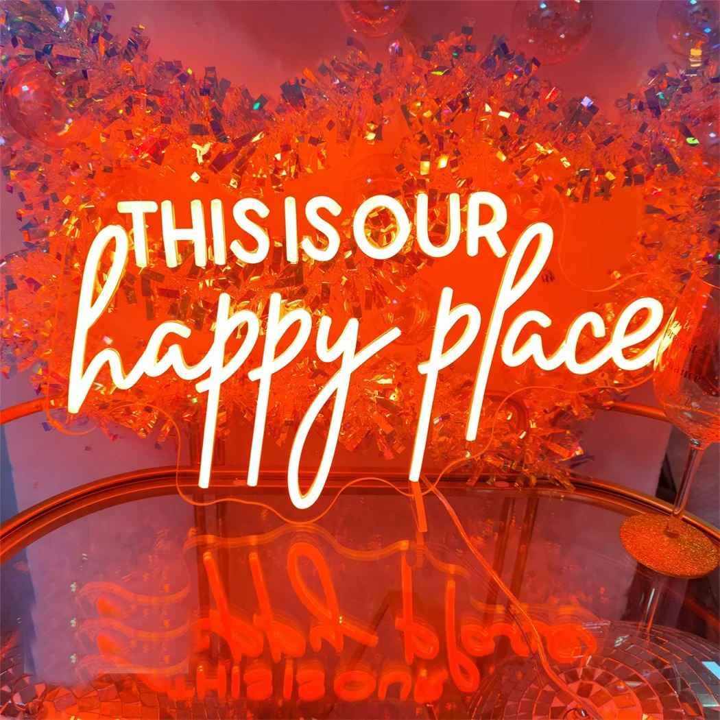 This Is Our Happy Place Neon Sign For Wall Decor- FunkyDecors