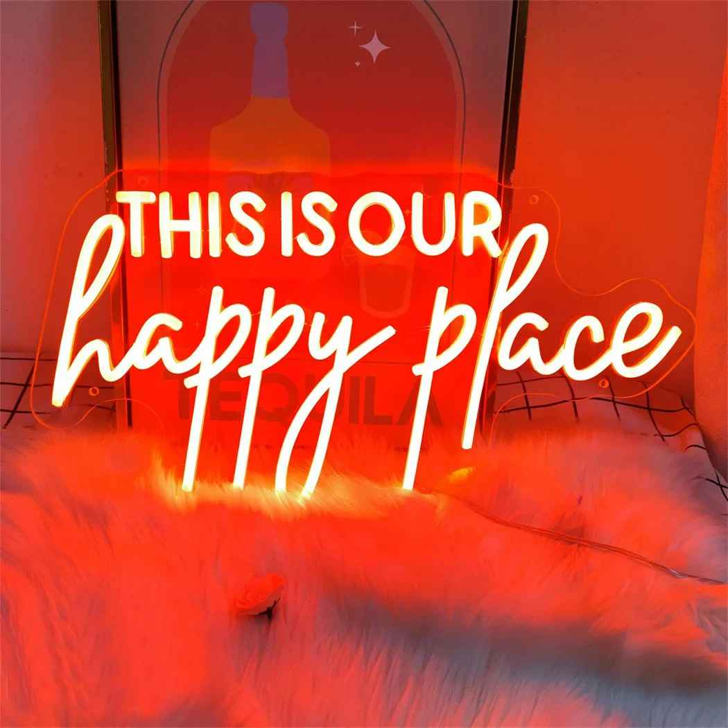 This Is Our Happy Place Neon Sign For Wall Decor- FunkyDecors