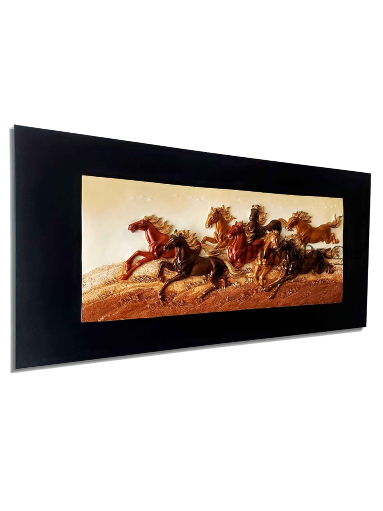 8 Horses Modern 3D Stone Carving Wall Art- Funkydecors