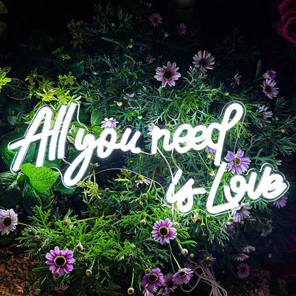 All You Need Is Love Neon Sign For Wedding Proposal Wall Decor- FunkyDecors