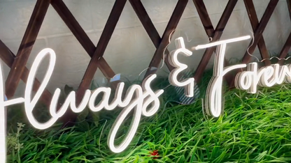 Always and Forever Neon Sign For Wedding Proposal Wall Decor- FunkyDecors