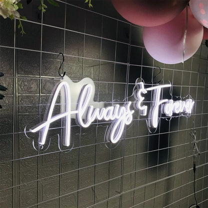 Always and Forever Neon Sign For Wedding Proposal Wall Decor- FunkyDecors